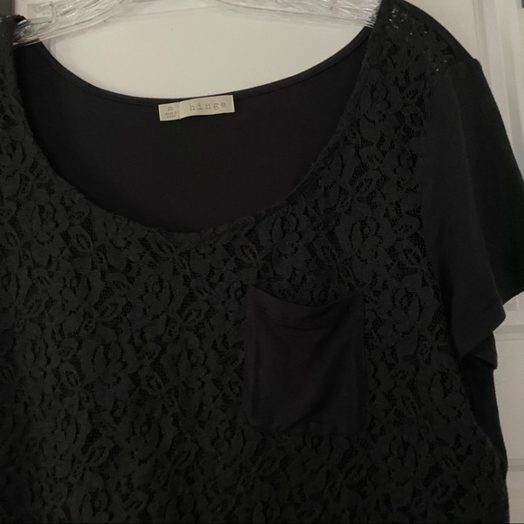 Nordstrom Top Black Lace Front - Picture 5 of 9